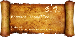 Bocskai Teodóra névjegykártya